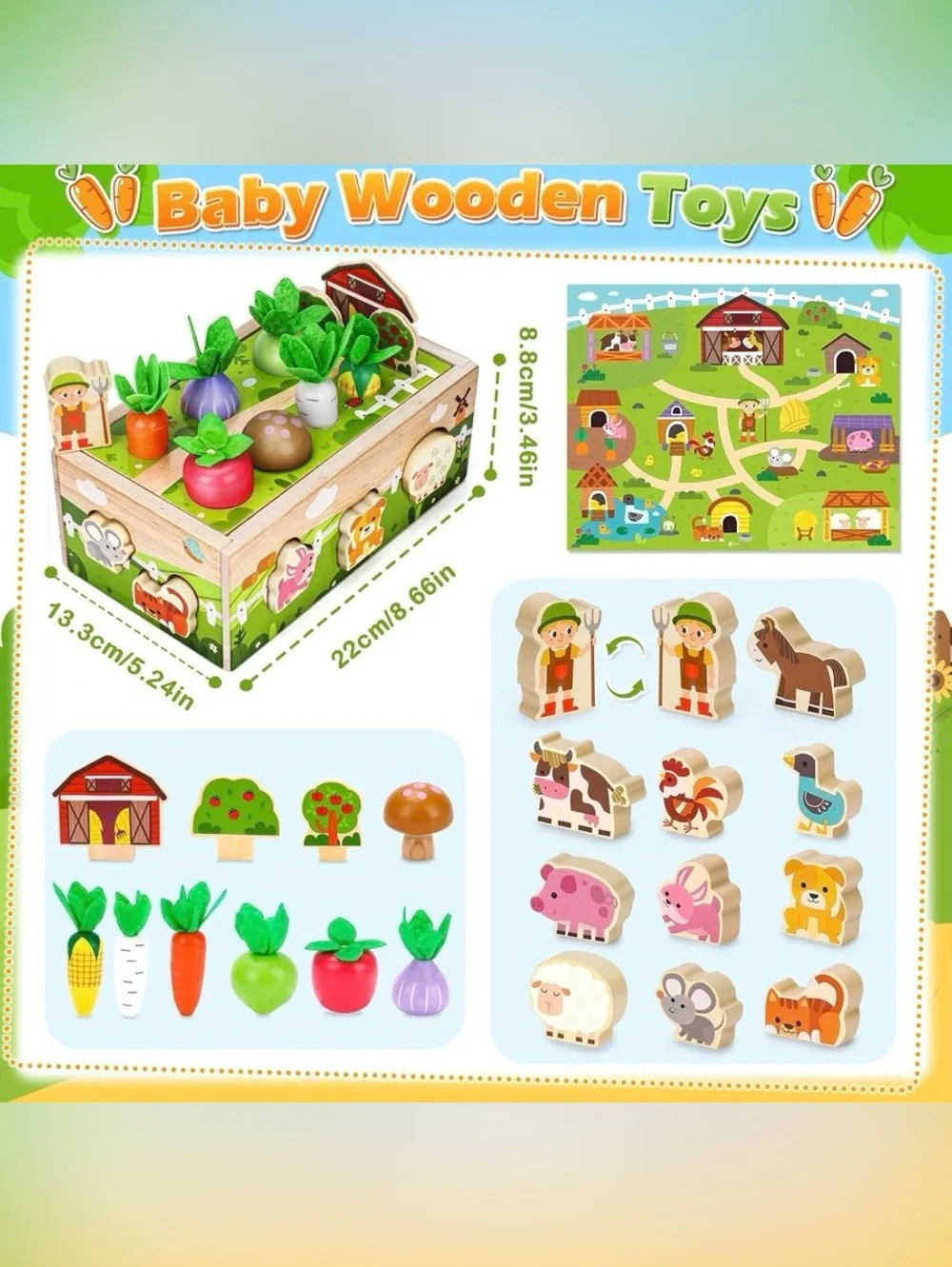 Wooden Farm Garden Sorting Toy